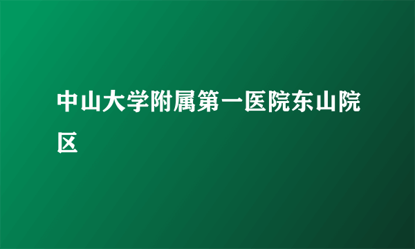 中山大学附属第一医院东山院区