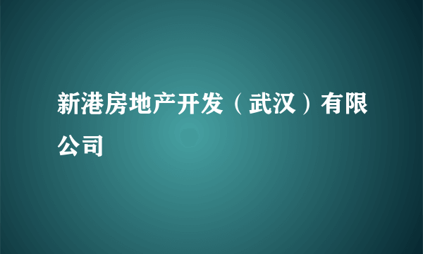 新港房地产开发（武汉）有限公司