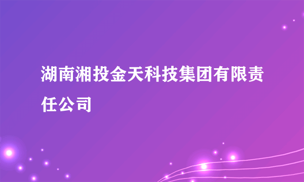 湖南湘投金天科技集团有限责任公司