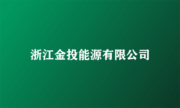 浙江金投能源有限公司