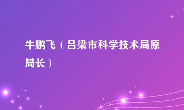 牛鹏飞（吕梁市科学技术局原局长）