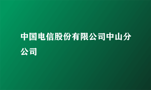 中国电信股份有限公司中山分公司