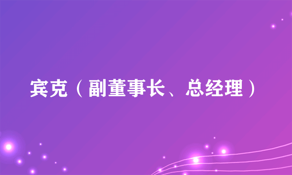 宾克（副董事长、总经理）