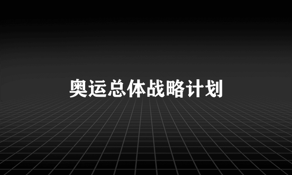 奥运总体战略计划