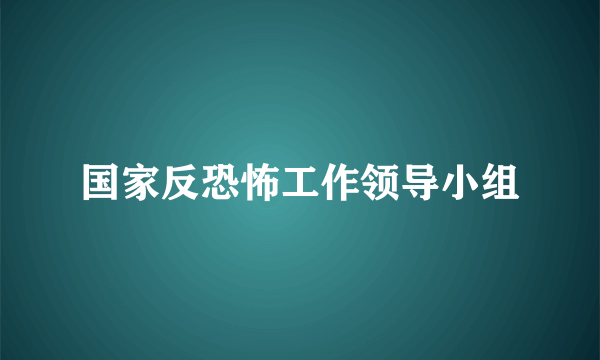 国家反恐怖工作领导小组