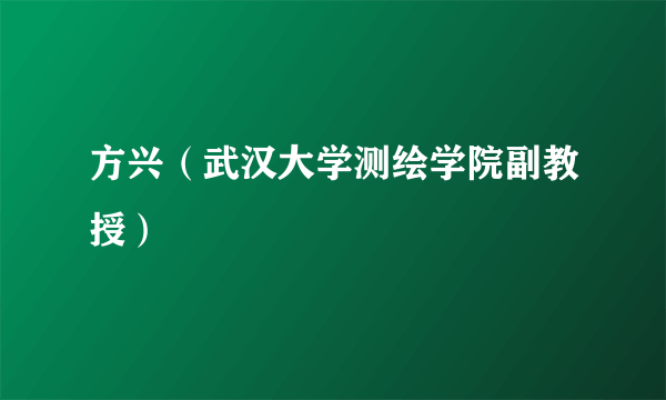 方兴（武汉大学测绘学院副教授）