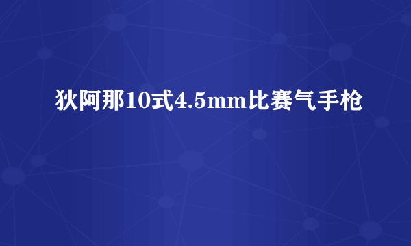 狄阿那10式4.5mm比赛气手枪