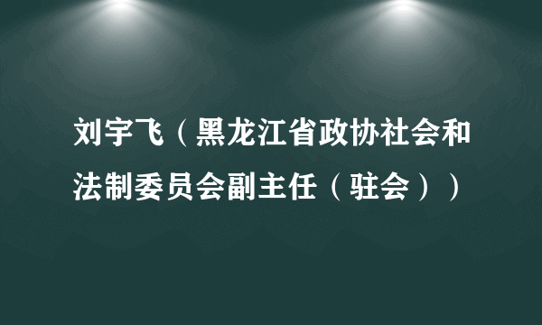 刘宇飞（黑龙江省政协社会和法制委员会副主任（驻会））