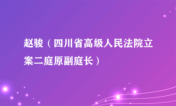 赵骏（四川省高级人民法院立案二庭原副庭长）