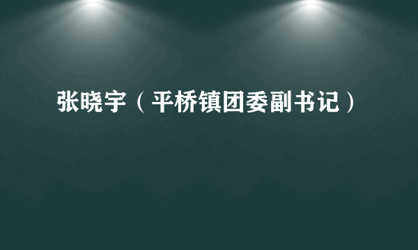 张晓宇（平桥镇团委副书记）