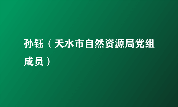 孙钰（天水市自然资源局党组成员）