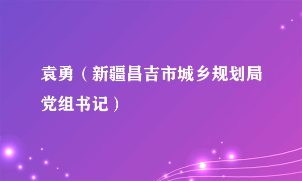 袁勇（新疆昌吉市城乡规划局党组书记）