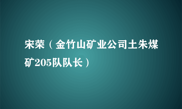 宋荣（金竹山矿业公司土朱煤矿205队队长）