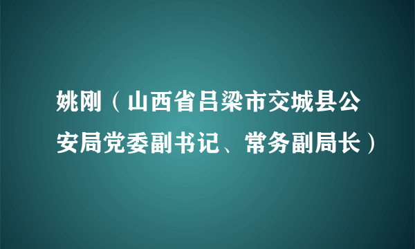 姚刚（山西省吕梁市交城县公安局党委副书记、常务副局长）