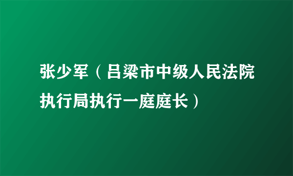 张少军（吕梁市中级人民法院执行局执行一庭庭长）