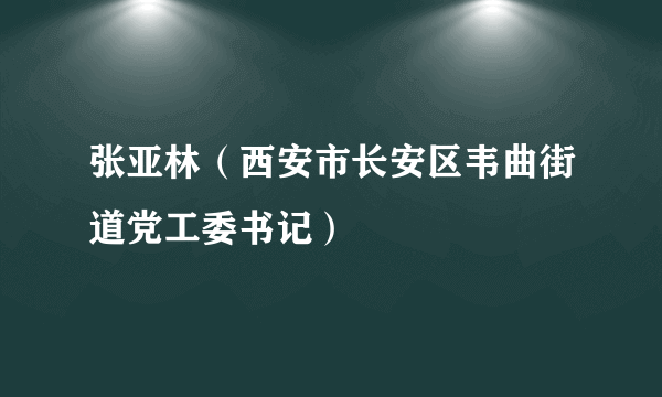 张亚林（西安市长安区韦曲街道党工委书记）