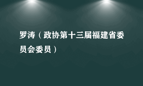 罗涛（政协第十三届福建省委员会委员）