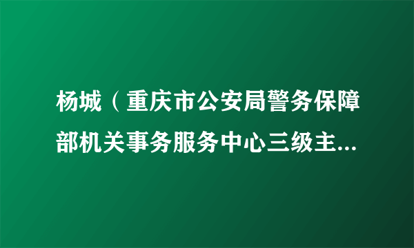 杨城（重庆市公安局警务保障部机关事务服务中心三级主任科员）