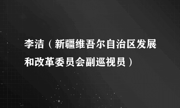 李洁（新疆维吾尔自治区发展和改革委员会副巡视员）