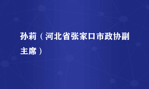 孙莉（河北省张家口市政协副主席）