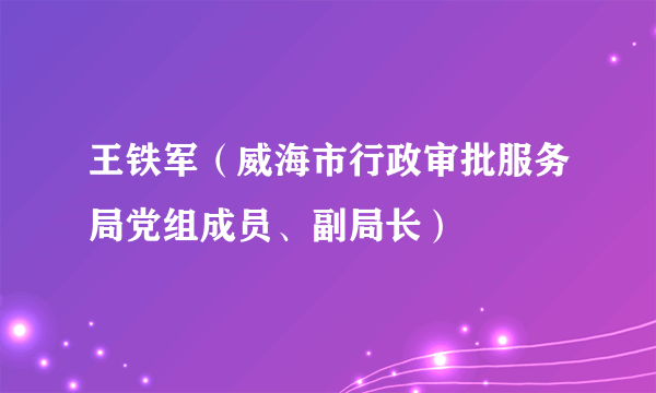 王铁军（威海市行政审批服务局党组成员、副局长）