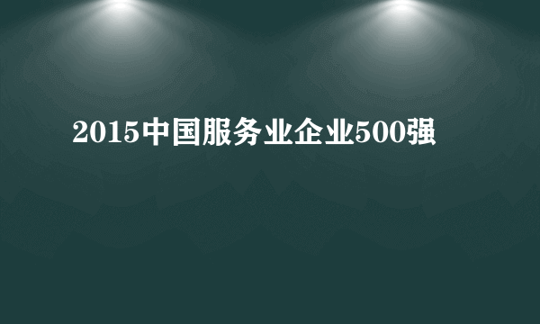 2015中国服务业企业500强