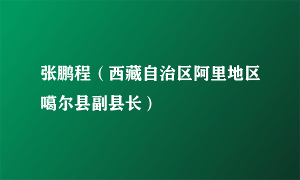 张鹏程（西藏自治区阿里地区噶尔县副县长）