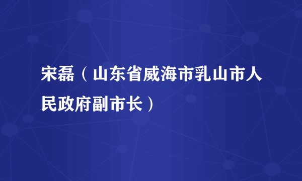 宋磊（山东省威海市乳山市人民政府副市长）