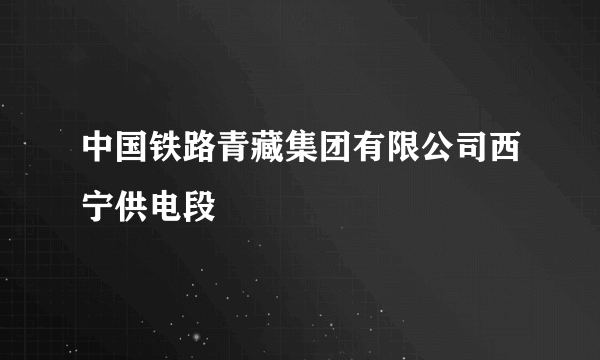 中国铁路青藏集团有限公司西宁供电段