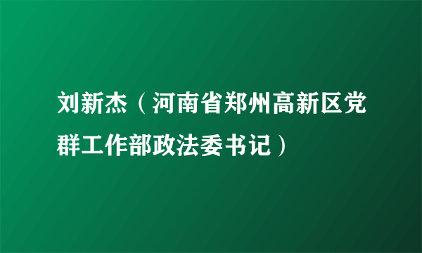 刘新杰（河南省郑州高新区党群工作部政法委书记）