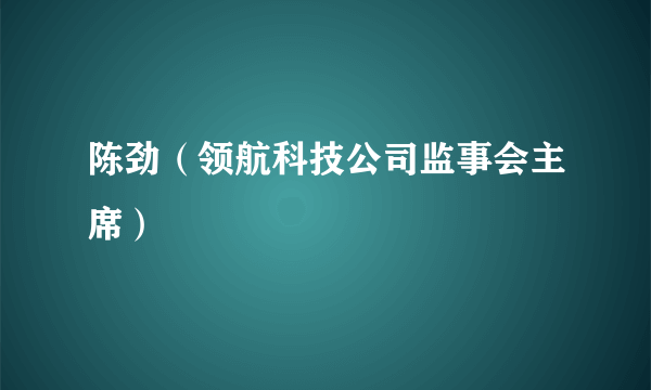 陈劲（领航科技公司监事会主席）