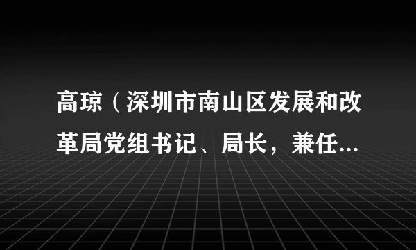 高琼（深圳市南山区发展和改革局党组书记、局长，兼任党支部书记）