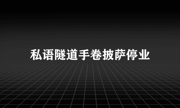 私语隧道手卷披萨停业