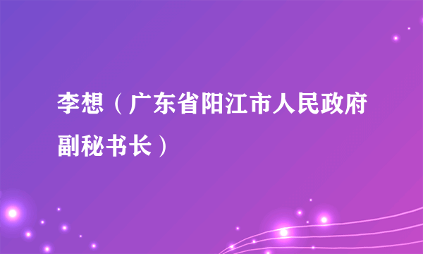 李想（广东省阳江市人民政府副秘书长）