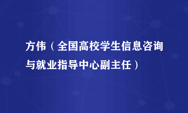 方伟（全国高校学生信息咨询与就业指导中心副主任）