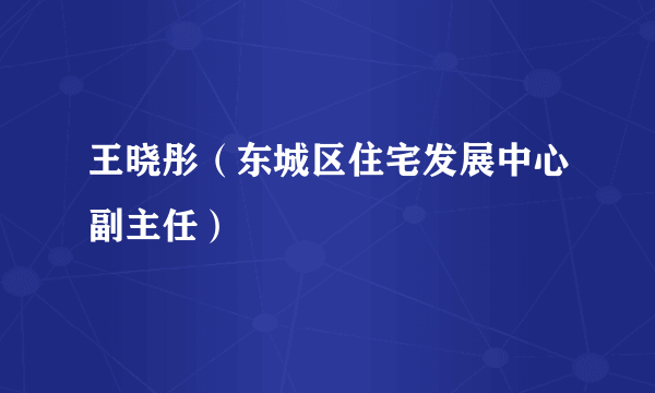 王晓彤（东城区住宅发展中心副主任）