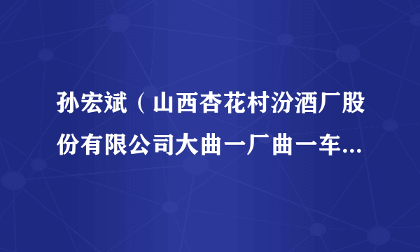 孙宏斌（山西杏花村汾酒厂股份有限公司大曲一厂曲一车间培曲师）