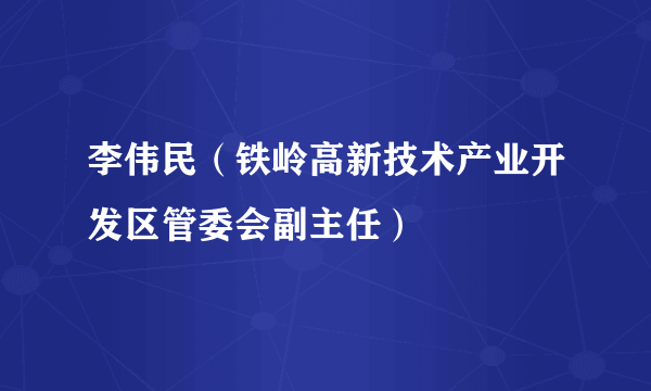 李伟民（铁岭高新技术产业开发区管委会副主任）