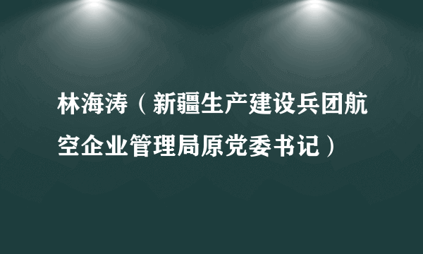 林海涛（新疆生产建设兵团航空企业管理局原党委书记）