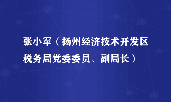 张小军（扬州经济技术开发区税务局党委委员、副局长）