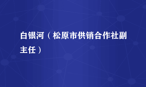 白银河（松原市供销合作社副主任）