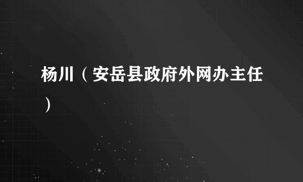 杨川（安岳县政府外网办主任）