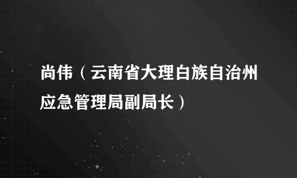 尚伟（云南省大理白族自治州应急管理局副局长）