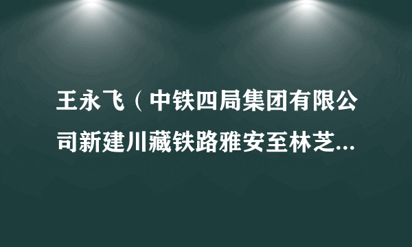 王永飞（中铁四局集团有限公司新建川藏铁路雅安至林芝段CZXZZQ-6标段项目经理部一分部团干部）