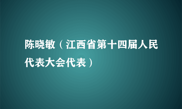 陈晓敏（江西省第十四届人民代表大会代表）