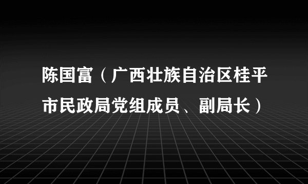 陈国富（广西壮族自治区桂平市民政局党组成员、副局长）