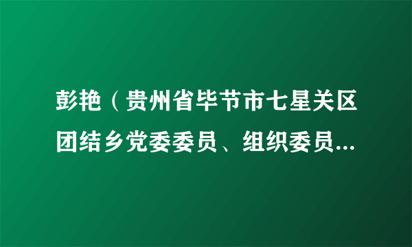 彭艳（贵州省毕节市七星关区团结乡党委委员、组织委员（兼人大副主席））