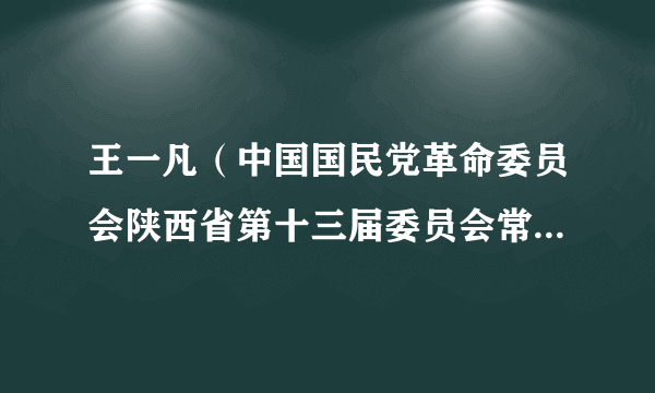 王一凡（中国国民党革命委员会陕西省第十三届委员会常务委员）