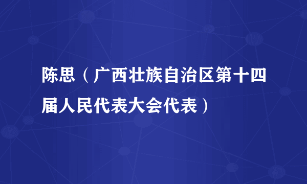 陈思（广西壮族自治区第十四届人民代表大会代表）