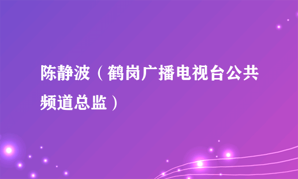 陈静波（鹤岗广播电视台公共频道总监）